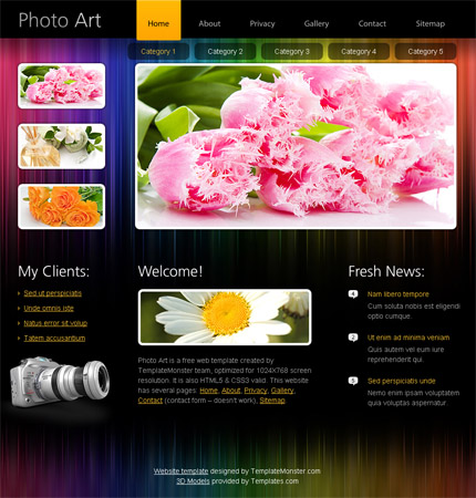 Kit Graphique #51478   Modle avec animation flash - ADOBE PHOTOSHOP HOMEPAGE SCREENSHOT