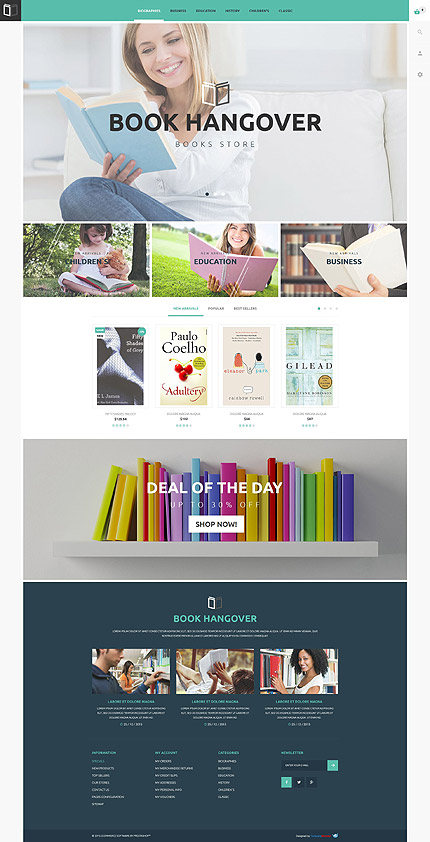 Kit Graphique #54824 Books Store Prestashop Template - PrestaShop Main Page Screenshot