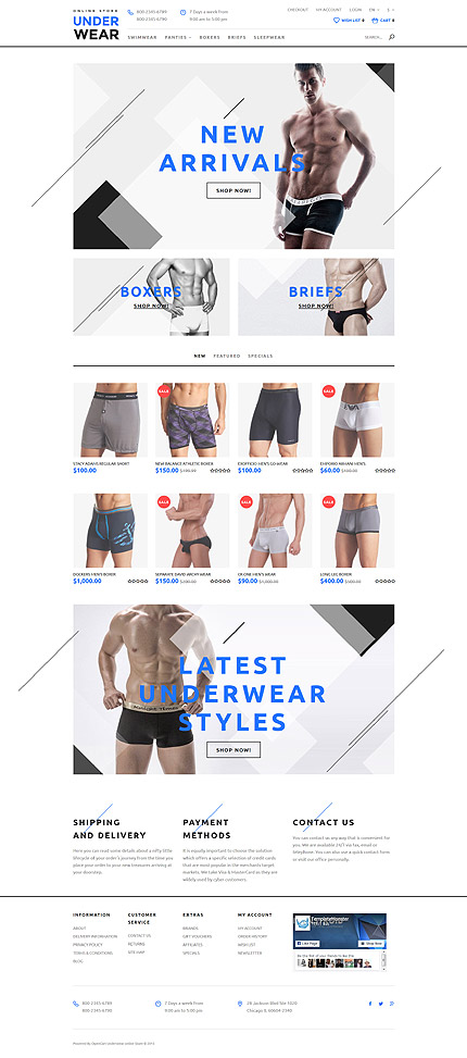 Kit Graphique #58025 Underwear Man Opencart Template - OpenCart Main Page