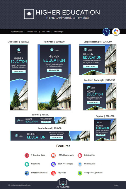Kit Graphique #71261 Education University Divers Modles Web - Logo template Preview