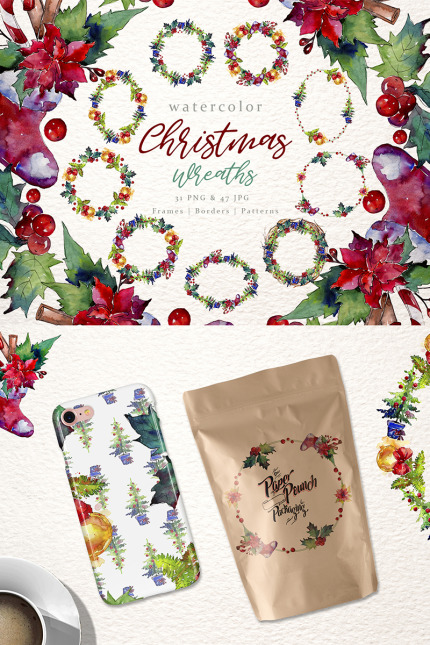 Kit Graphique #71876 Christmas Watercolor Divers Modles Web - Logo template Preview