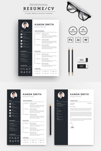 Kit Graphique #71897 Resume Cv Divers Modles Web - Logo template Preview