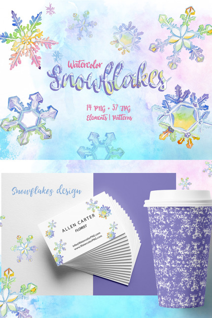 Kit Graphique #71945 Watercolor Neigeflake Divers Modles Web - Logo template Preview