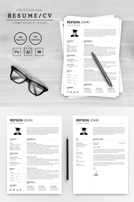 Kit Graphique #72047 Resume Cv Divers Modles Web - Logo template Preview