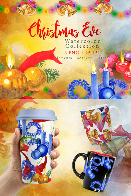 Kit Graphique #73226 Christmas Watercolor Divers Modles Web - Logo template Preview