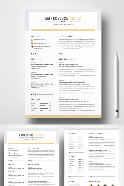 Kit Graphique #73586 Clean Resume Divers Modles Web - Logo template Preview