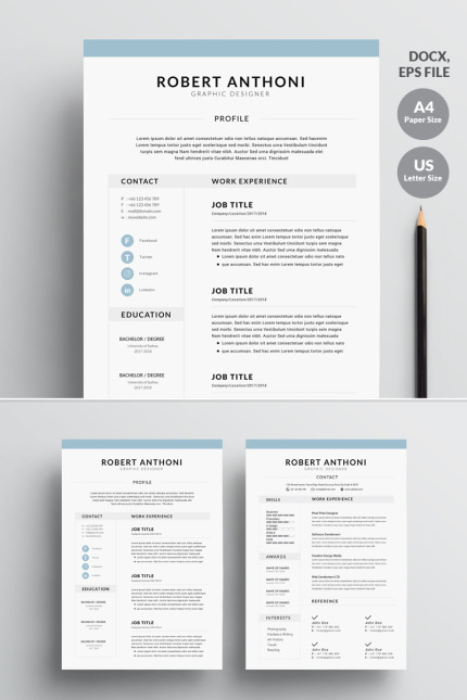 Kit Graphique #73825 Clean Resume Divers Modles Web - Logo template Preview