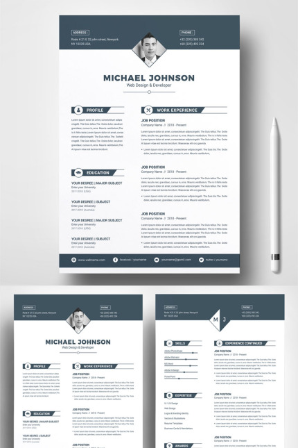 Kit Graphique #74170 Resume Template Divers Modles Web - Logo template Preview