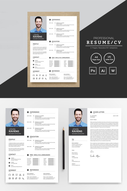 Kit Graphique #74343 Resume Cv Divers Modles Web - Logo template Preview