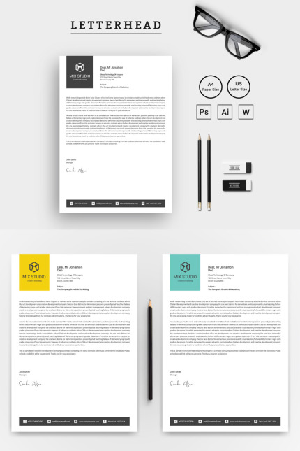 Kit Graphique #74645 Letterhead Clean Divers Modles Web - Logo template Preview