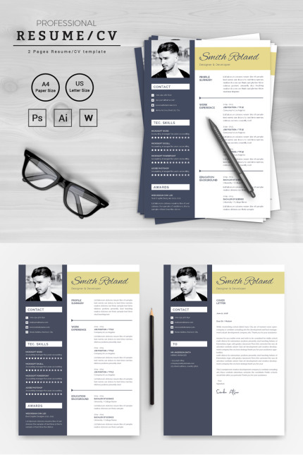 Kit Graphique #74858 Resume Cv Divers Modles Web - Logo template Preview