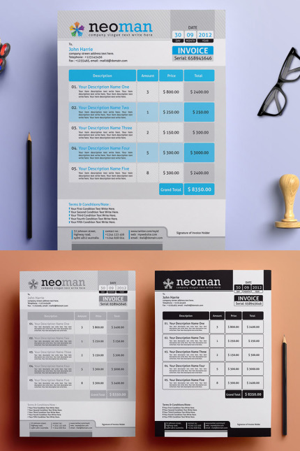 Kit Graphique #74877 Invoice Template Divers Modles Web - Logo template Preview