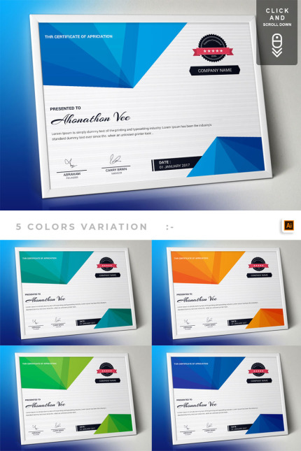 Kit Graphique #74897 Certificate Design Divers Modles Web - Logo template Preview