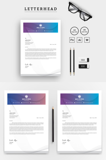 Kit Graphique #75398 Letterhead Clean Divers Modles Web - Logo template Preview