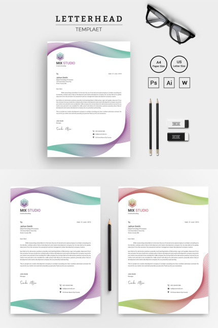 Kit Graphique #75601 Letterhead Clean Divers Modles Web - Logo template Preview