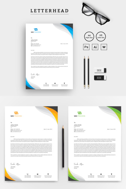 Kit Graphique #75603 Letterhead Clean Divers Modles Web - Logo template Preview