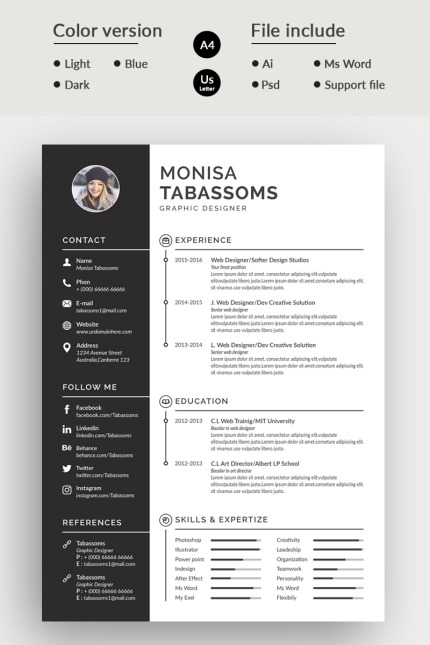 Kit Graphique #75822 Resume Cv Divers Modles Web - Logo template Preview