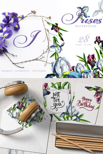 Kit Graphique #76367 Irises Blue Divers Modles Web - Logo template Preview