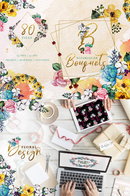 Kit Graphique #76510 Bouquets Yellow Divers Modles Web - Logo template Preview