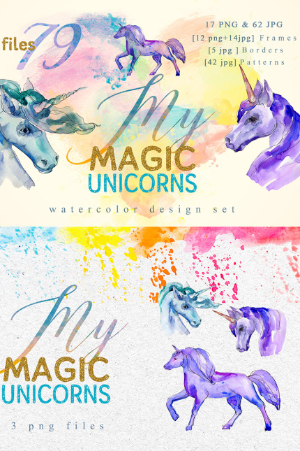 Kit Graphique #76637 Magic Unicorn Divers Modles Web - Logo template Preview