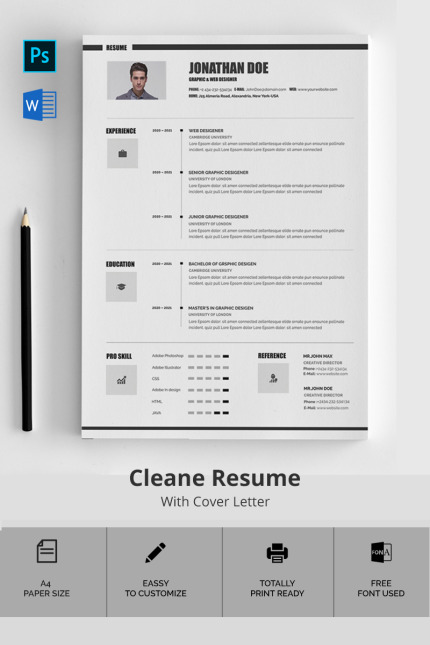 Kit Graphique #76996 Clean Resume Divers Modles Web - Logo template Preview