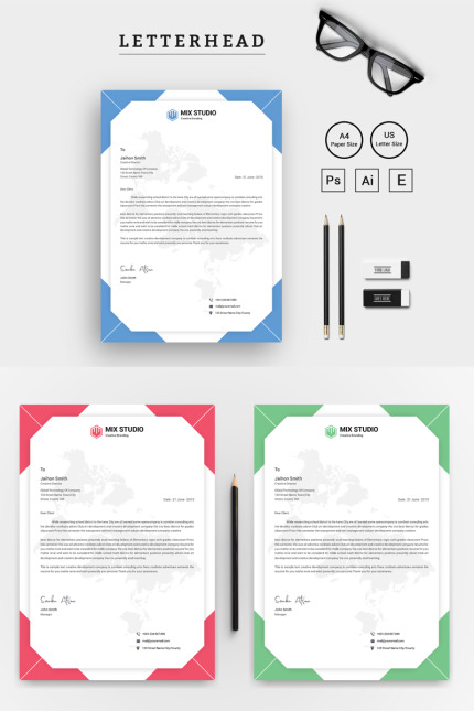 Kit Graphique #77709 Letterhead Clean Divers Modles Web - Logo template Preview