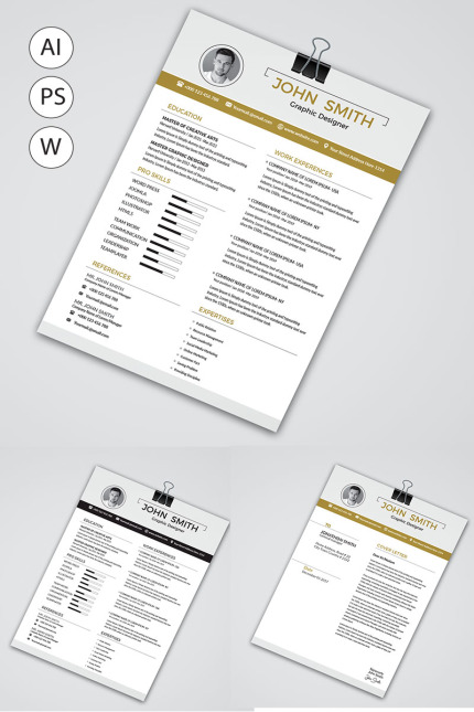 Kit Graphique #77954 Clean Resume Divers Modles Web - Logo template Preview