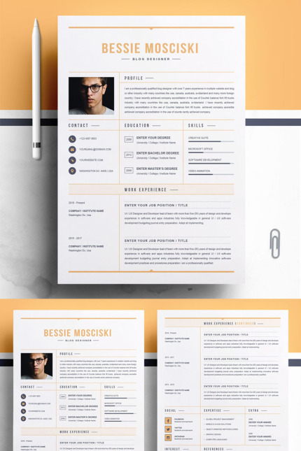 Kit Graphique #77965 Professional Resume Divers Modles Web - Logo template Preview