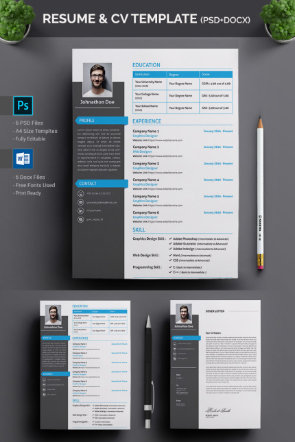 Kit Graphique #78057 Cv Resume Divers Modles Web - Logo template Preview