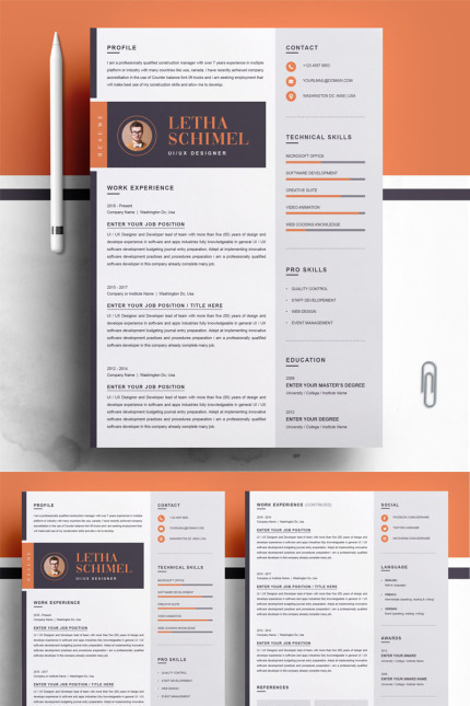 Kit Graphique #78077 Professional Resume Divers Modles Web - Logo template Preview