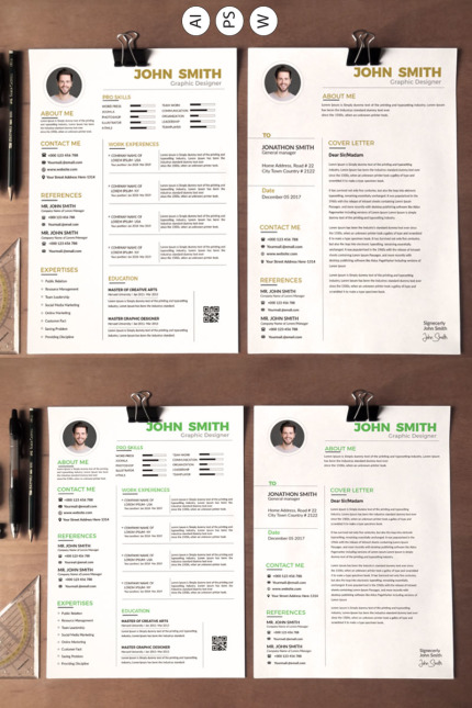 Kit Graphique #78174 Clean Resume Divers Modles Web - Logo template Preview