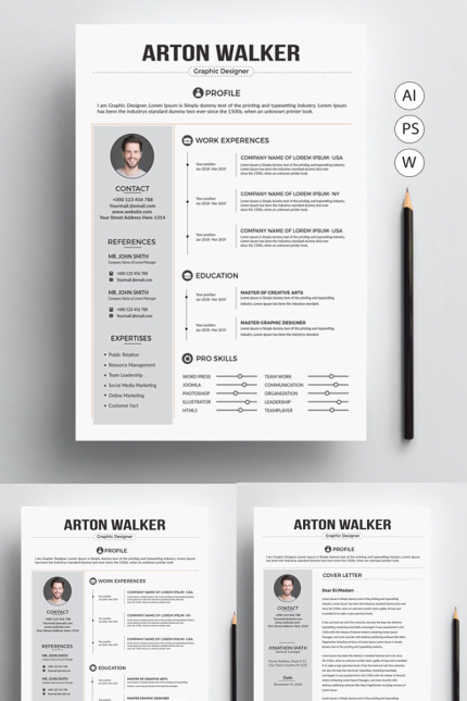 Kit Graphique #78580 Clean Resume Divers Modles Web - Logo template Preview