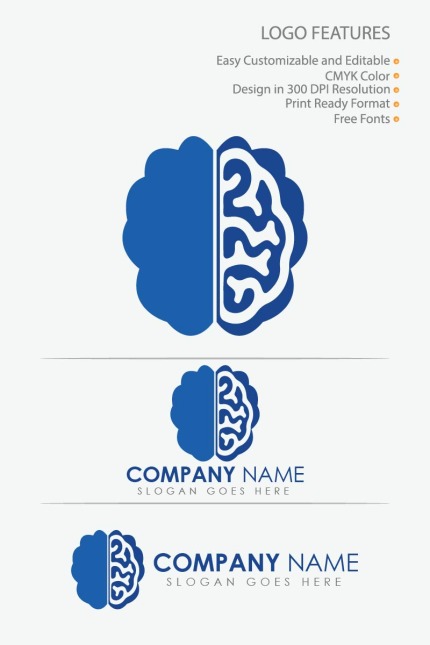 Kit Graphique #80637 Brain Logo Divers Modles Web - Logo template Preview