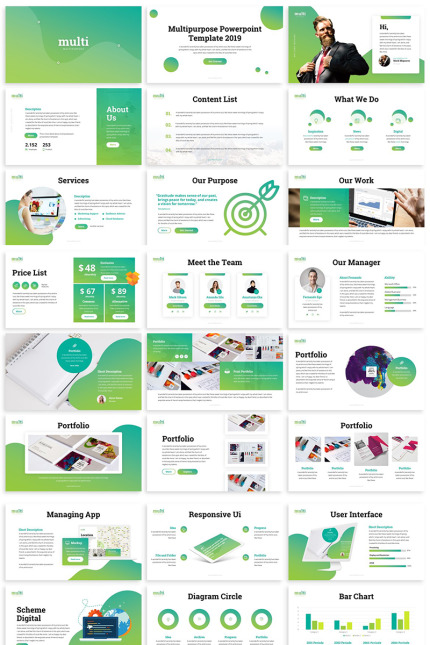 Kit Graphique #81694 Gradient Green Divers Modles Web - Logo template Preview