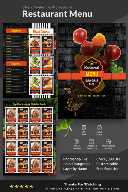 Kit Graphique #83092 A4 Menu Divers Modles Web - Logo template Preview