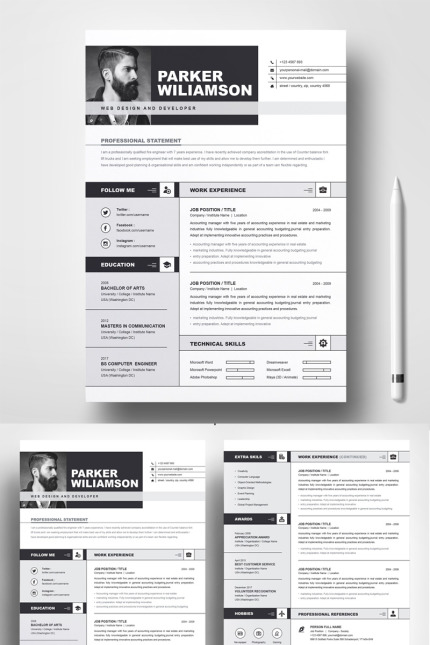 Kit Graphique #84196 Resume Template Divers Modles Web - Logo template Preview