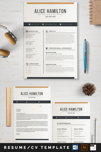 Kit Graphique #88699 Cv Resume Divers Modles Web - Logo template Preview