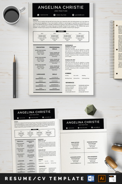 Kit Graphique #88978 A4 Resume Divers Modles Web - Logo template Preview