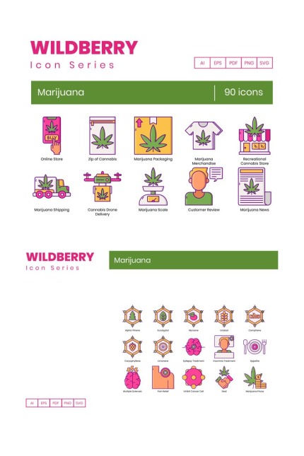 Kit Graphique #89613 Marijuana Medicine Divers Modles Web - Logo template Preview