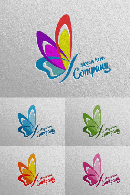 Kit Graphique #89950 Butterfly Logo Divers Modles Web - Logo template Preview