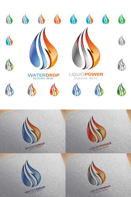 Kit Graphique #90548 Water Drop Divers Modles Web - Logo template Preview