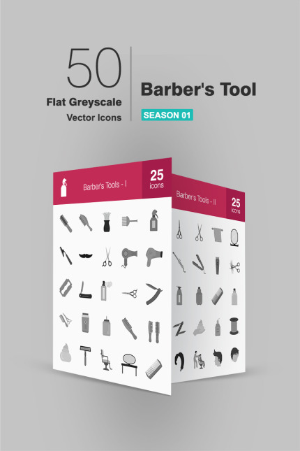 Kit Graphique #91072 Barber Icon Divers Modles Web - Logo template Preview