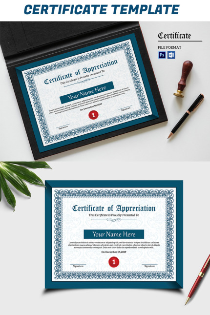 Kit Graphique #92351 Certificate Template Divers Modles Web - Logo template Preview