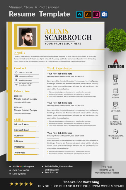 Kit Graphique #94769 Resume A4 Divers Modles Web - Logo template Preview