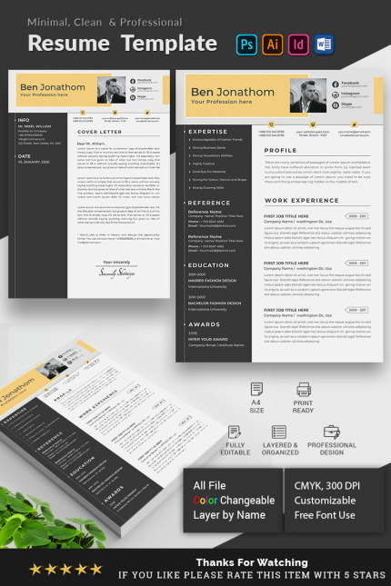 Kit Graphique #94770 Resume A4 Divers Modles Web - Logo template Preview